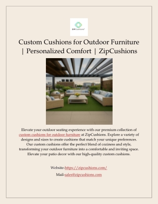 Custom Cushions for Outdoor Furniture