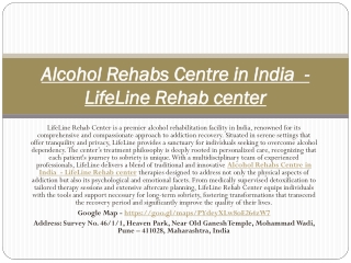 Alcohol Rehabs Centre in India  - LifeLine Rehab center