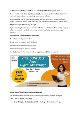 No Experience? No Problem! How to Learn Digital Marketing from Zero