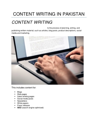 CONTENT WRITING Services IN PAKISTAN (1)