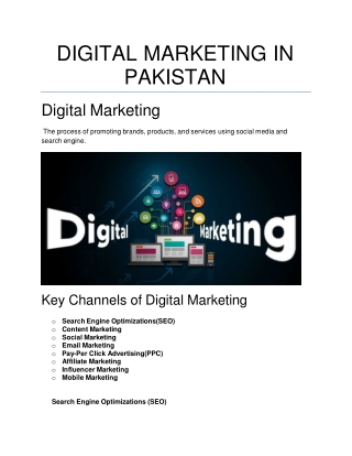 2 DIGITAL MARKETING Services IN PAKISTAN