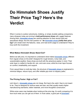 Do Himmaleh Shoes Justify Their Price Tag? Here’s the Verdict