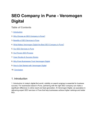 SEO Company in Pune - Veromogen Digital