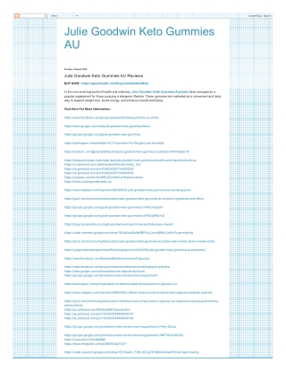 Julie Goodwin Keto Gummies AU Reviews
