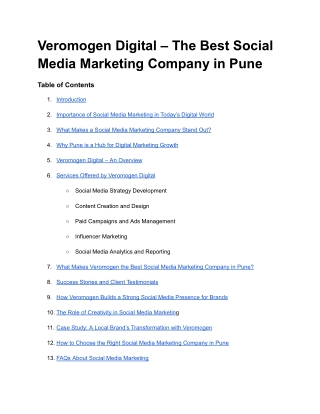 Veromogen Digital – The Best Social Media Marketing Company in Pune