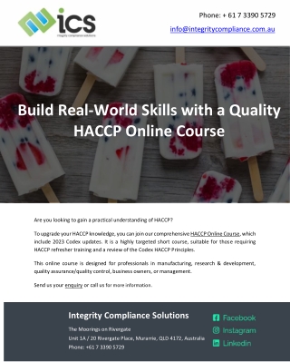 Build Real-World Skills with a Quality HACCP Online Course