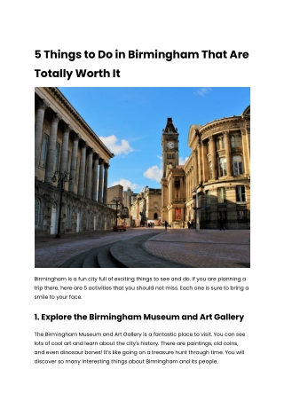 5 Things to Do in Birmingham That Are Totally Worth It