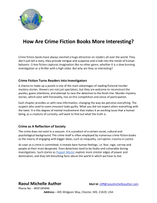 How Are Crime Fiction Books More Interesting