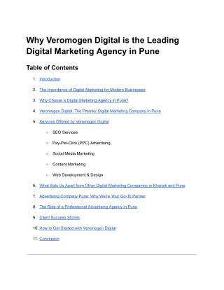Why Veromogen Digital is the Leading Digital Marketing Agency in Pune