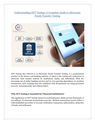 Understanding EFT Testing: A Complete Guide to Electronic Funds Transfer Testing
