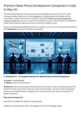 Best news portal development company in India