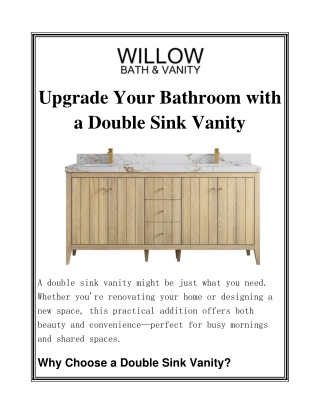Upgrade Your Bathroom with a Double Sink Vanity