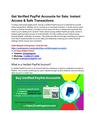 Get Verified PayPal Accounts for Sale_ Instant Access & Safe Transactions