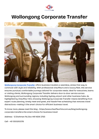 Wollongong Corporate Transfer