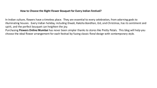 Flower for any festivals