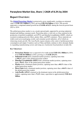 Paraxylene Market Expansion | Opportunities in Developing Countries