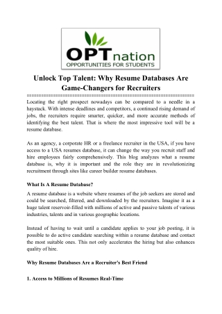 Why Resume Databases Are Game-Changers for Recruiters