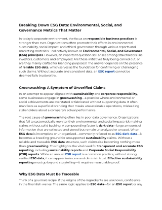 Breaking Down ESG Data_ Environmental, Social, and Governance Metrics That Matter