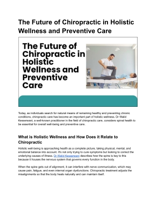 Unlocking Hidden Health Benefits with Dr Walid Kesserwani’s Chiropractic Expert