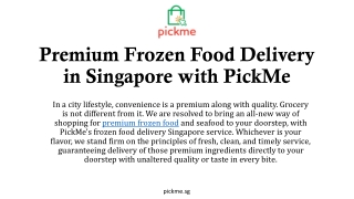 PickMe | Trusted Frozen Food Delivery in Singapore – Salmon, Chicken & Beef