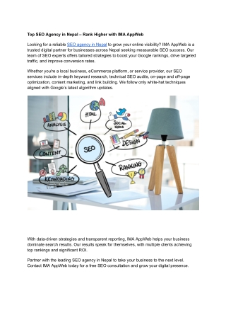 Top SEO Agency in Nepal – Rank Higher with IMA AppWeb