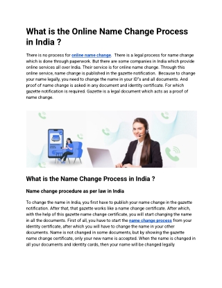 Online Name Change Process in India