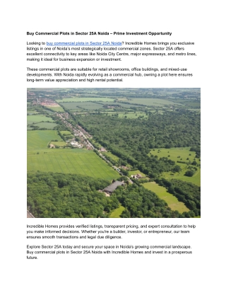 Buy Commercial Plots in Sector 25A Noida – Prime Investment Opportunity