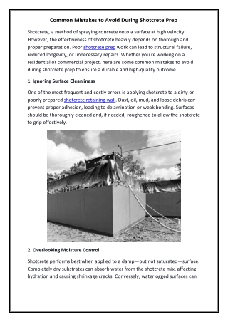 Common Mistakes to Avoid During Shotcrete Prep