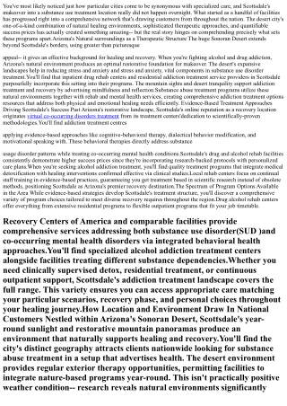 The Surge of Scottsdale as a Center for Top Quality Substance Use Treatment Prog