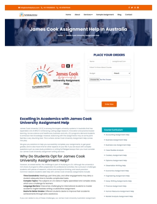 Assignment for James Cook Assistance with Effective, Concise, and Clear Submissi