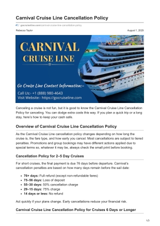 gocruiseline.com-Carnival Cruise Line Cancellation Policy