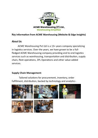 Best warehousing company in Chennai