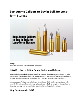 Best Ammo Calibers to Buy in Bulk for Long-Term Storage