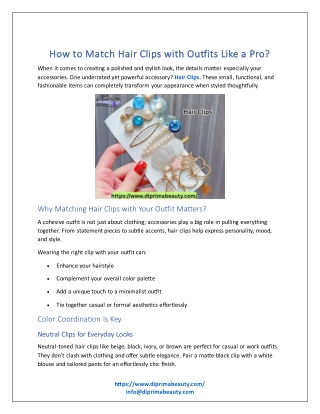 How to Match Hair Clips with Outfits Like a Pro?