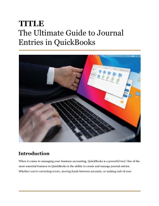 The Ultimate Guide to Journal Entries in QuickBooks
