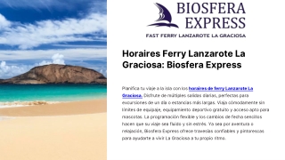 Horaires Ferry Lanzarote La Graciosa Biosfera Express