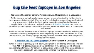 buy the best laptops in Los Angeles