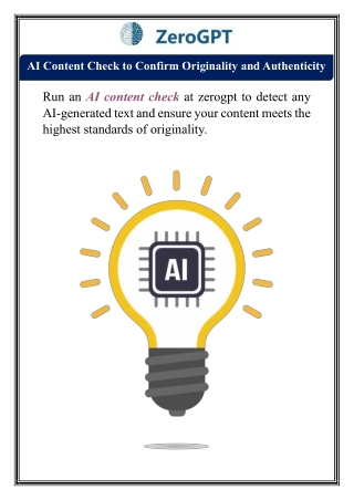 AI Content Check to Confirm Originality and Authenticity
