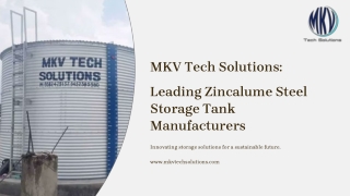 Zinc Aluminium Storage Tank Manufacturers