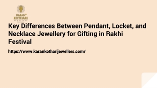 Key Differences Between Pendant, Locket, and Necklace Jewellery for Gifting in R