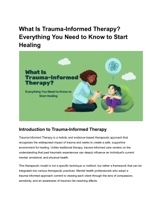 What Is Trauma-Informed Therapy? A Complete Guide to Healing with MVCC Utah