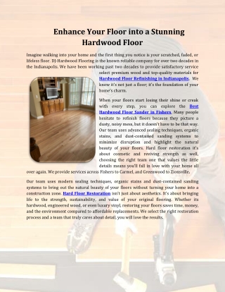 Enhance Your Floor into a Stunning Hardwood Floor