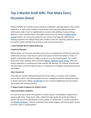 Top 5 Marble Kraft Gifts That Make Every Occasion Grand