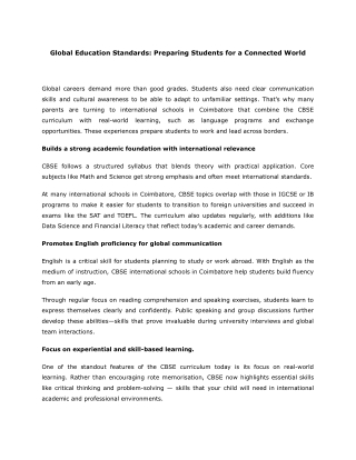 Global Education Standards_ Preparing Students for a Connected World