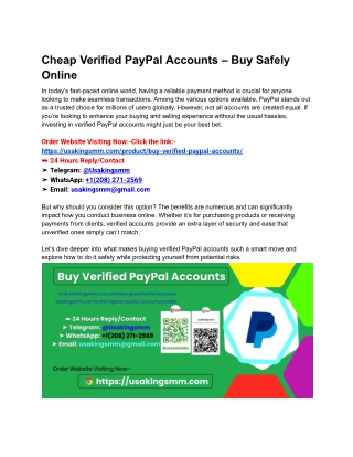 Cheap Verified PayPal Accounts – Buy Safely Online