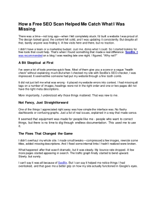 How a Free SEO Scan Helped Me Catch What I Was Missing