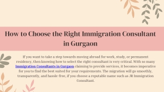 How to Choose the Right Immigration Consultant in Gurgaon
