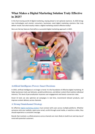 What Makes a Digital Marketing Solution Truly Effective in 2025?