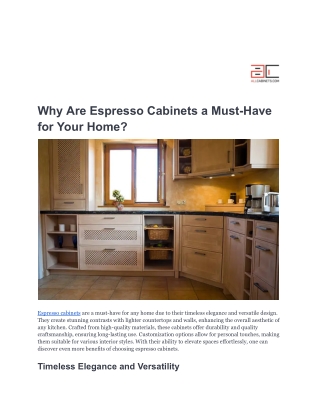 Why Are Espresso Cabinets a Must-Have for Your Home_