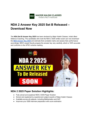 NDA 2 Answer Key 2025 Set B Released – Download Now